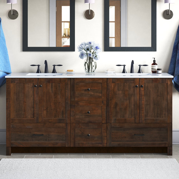 Lark Manor Amely 72'' Double Bathroom Vanity with Engineered Marble Top & Reviews | Wayfair